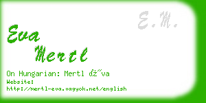 eva mertl business card